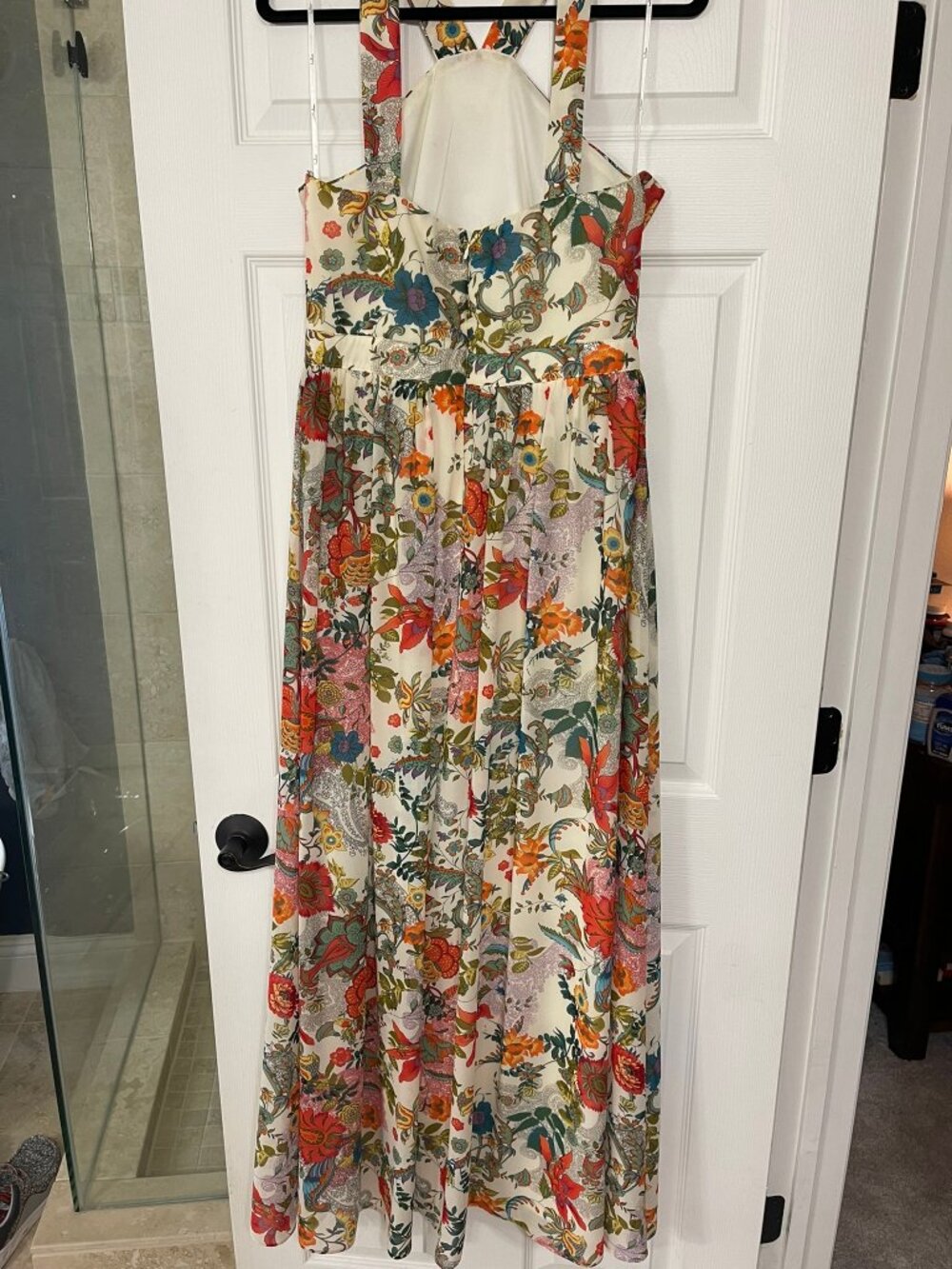 Like New | Lulus | Size L | Lilja Cream Floral Print Maxi Dress - Picture 6 of 7